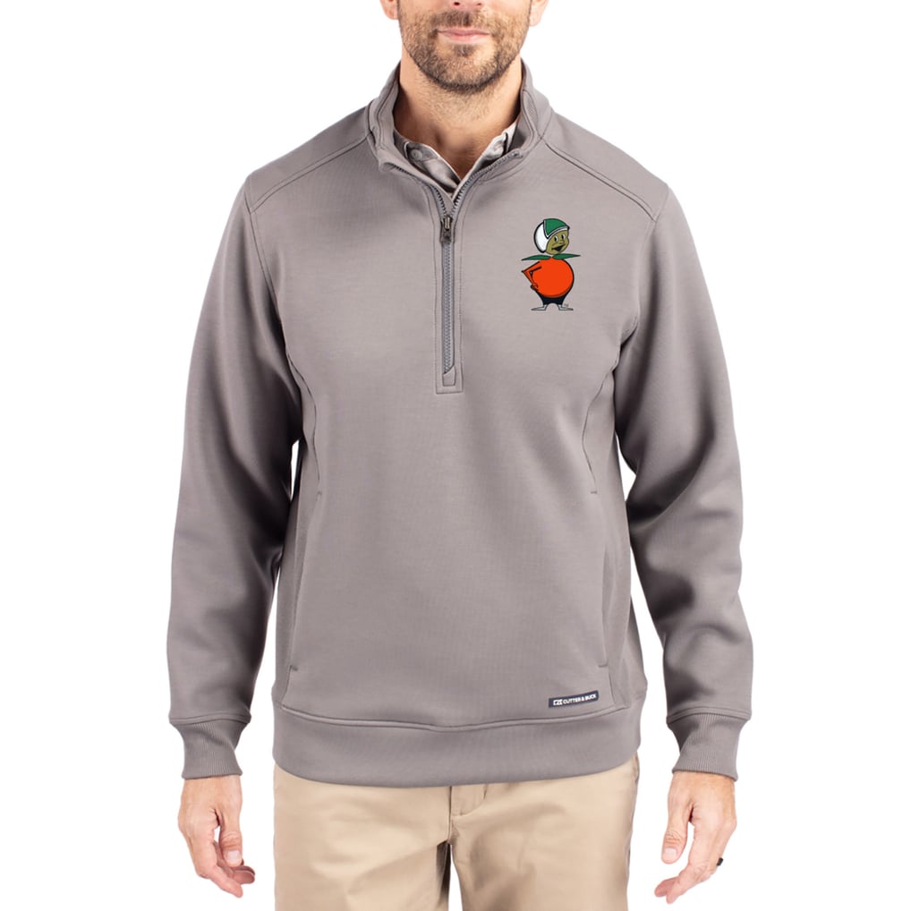  UCF Knights Cutter & Buck Roam Eco Recycled Quarter-Zip Pullover - Gray